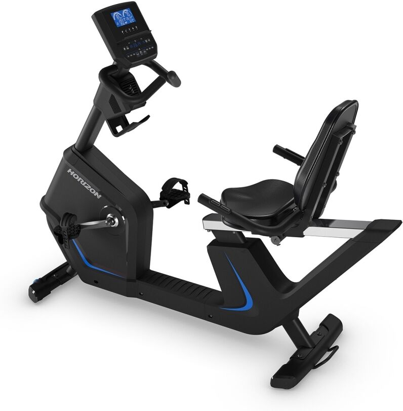 Bicicleta estática reclinada Horizon 5.0R: variedade ilimitada de treinamentos com 50 níveis de resistência magnética