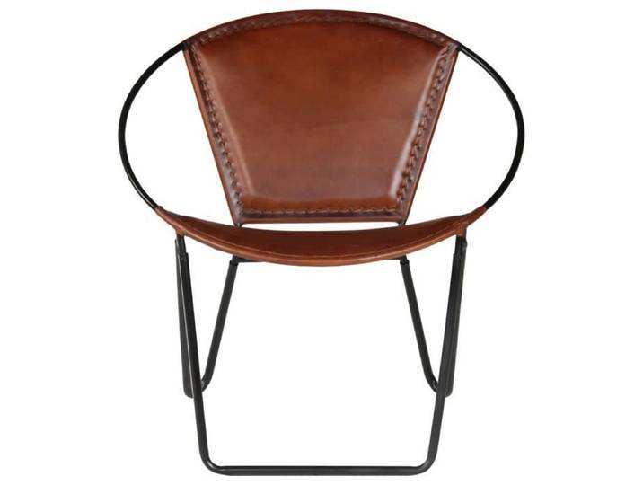 Fauteuil - OMABETA - M05725 - Cuir véritable - Marron - Design vintage en anneau