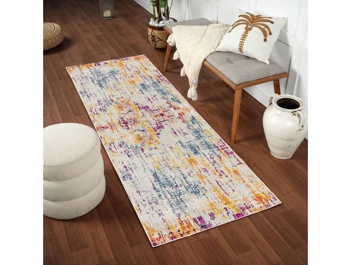 Teppich LIVABLISS, blau, B:80cm H:10mm L:220cm, Polypropylen, Teppiche, Teppich