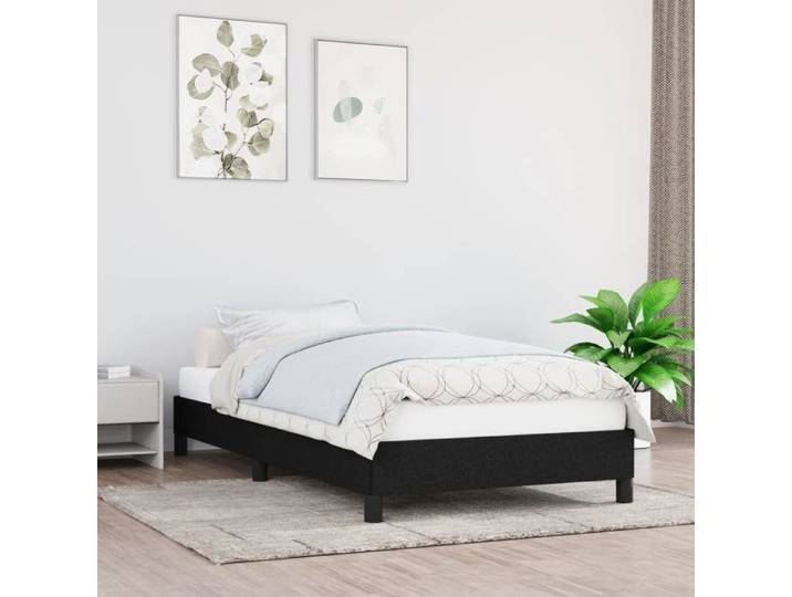 Soldes Flottants Lit simple 90x200cm Structure de lit classique sans matelas noir 90x200cm tissu