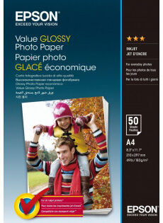 Epson Value Glossy Photo Paper - Fotopapper, A4, 50 Ark