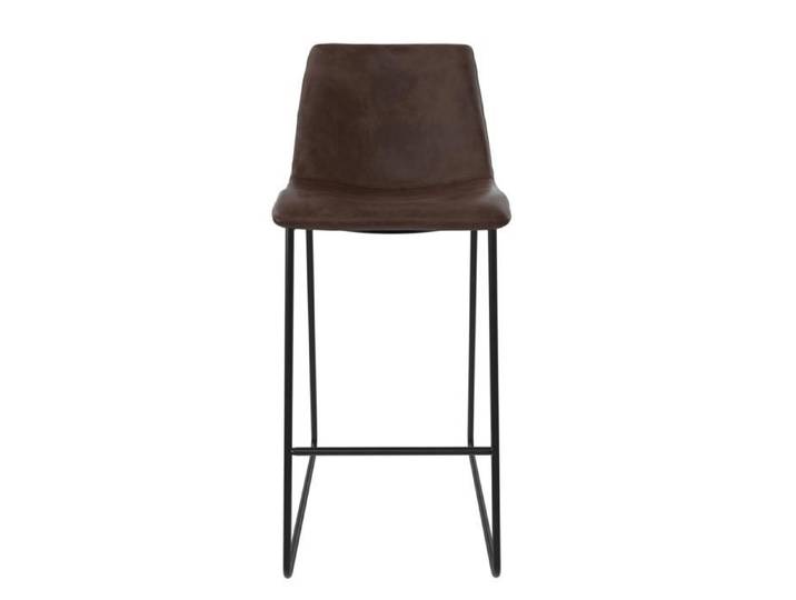Tabouret de bar en simili cuir marron