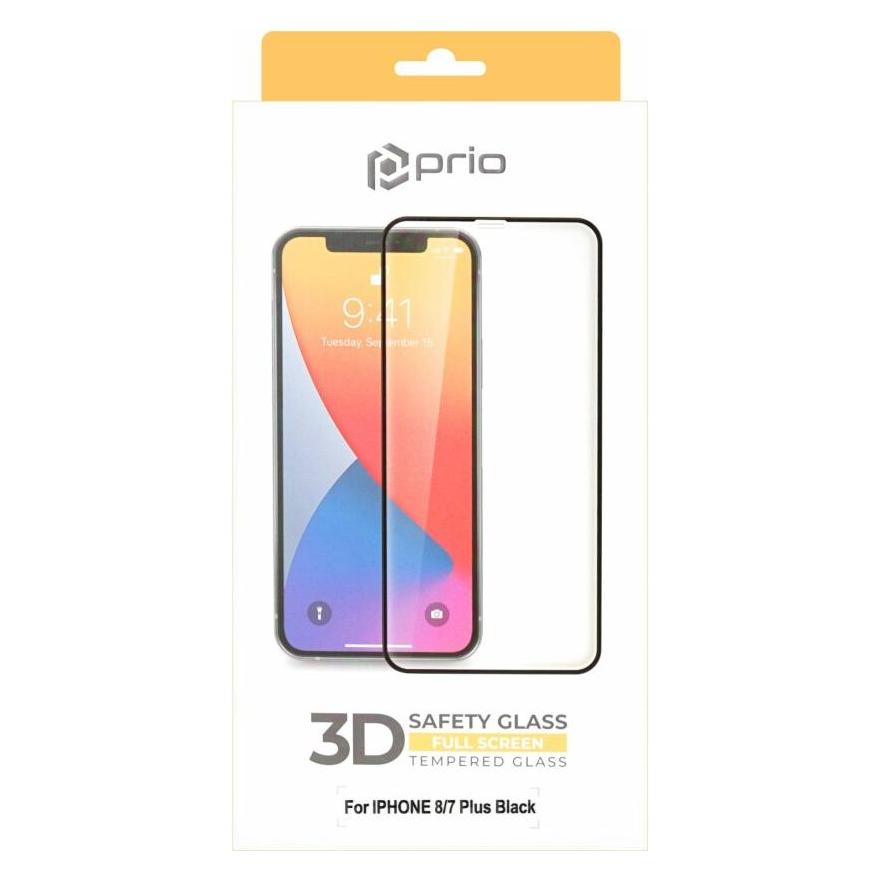 prio 3D Displayschutzglas für iPhone 8 Plus/7 Plus schwarz (Apple iPhone 7 Plus, Apple iPhone 8 Plus) (PSG-1220)