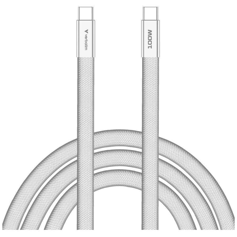 Verbatim Sync & Charge USB-C naar USB-C kabel, 100W, 120 cm, wit