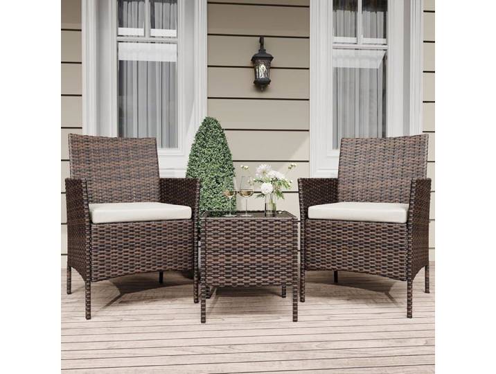 Ensemble mobilier patio 3 pièces bistrot table et 2 chaises conversation pour jardin terrasse piscine