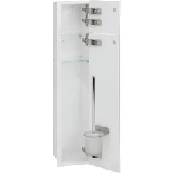 WC-Wandcontainer 2 graue Glastüren BxH: 178x825 mm Anschlag rechts innen weiß Evenes