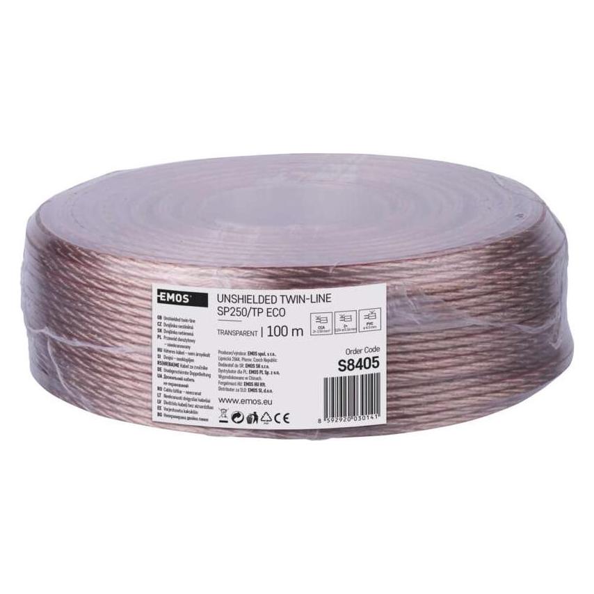Emos Twisted-Pair-Kabel ECO 2x2,5mm, transparent, 100m (100 m, 2.50 mm²) (43038444)