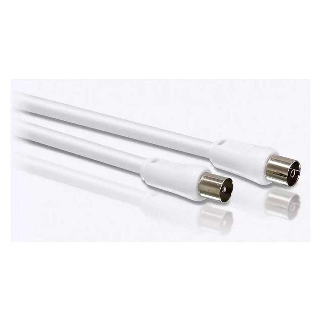 Philips SWV2516W/10 PAL Audio-/Video-Koaxialkabel (Stecker-Buchse) 1,5 m weiss (Antennenkabel) (SWV2516W/10)