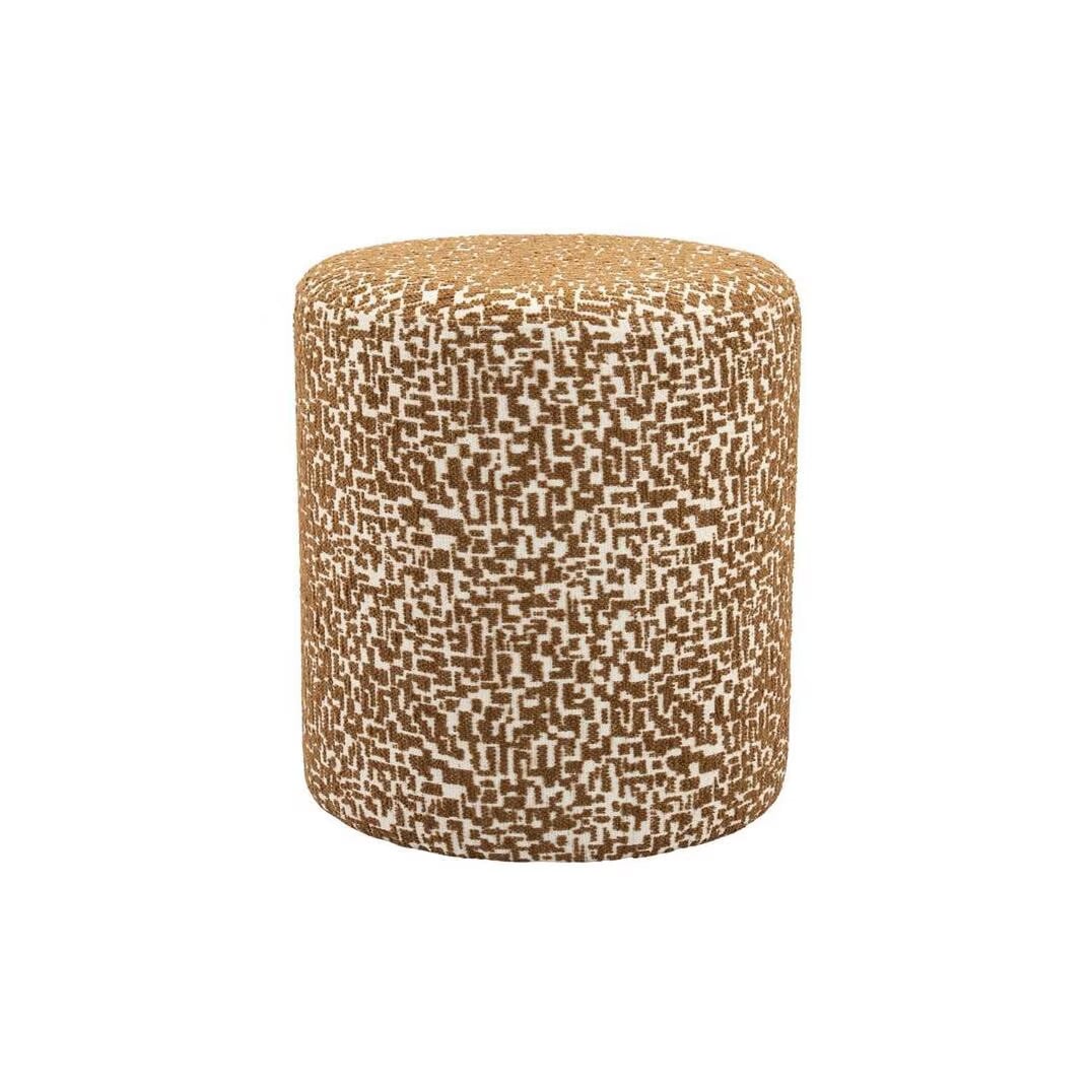 By-Boo Poef Miso Tetris stof, Bruin, B: 38 cm