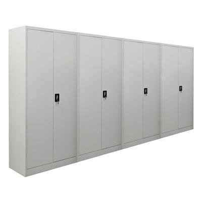 PROREGAL Mega Deal 4x Flügeltürenschrank ELEPHANT Metall Aktenschrank abschließbar 180x80x40cm Stahl 4 Ebenen Stahlschrank Lichtgrau