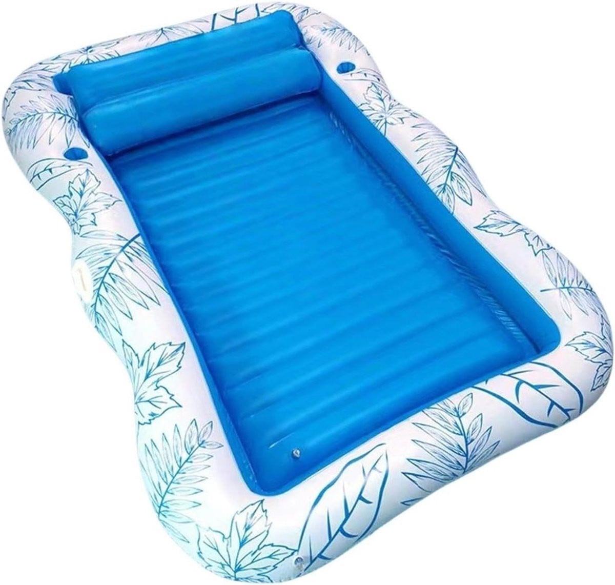 Zwembad Drijver - Blauw Opblaasbaar Vlot met Bekerhouder