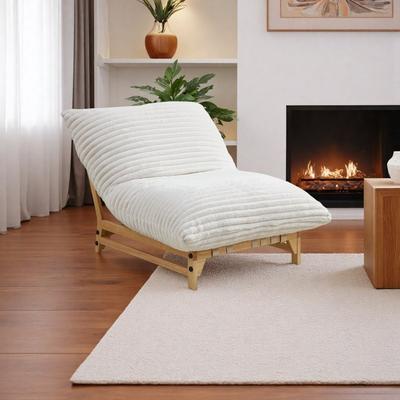 "36.2"" Corduroy Armless Lazy Sofa with Backrest and Ergonomic Design and Simple Installation"