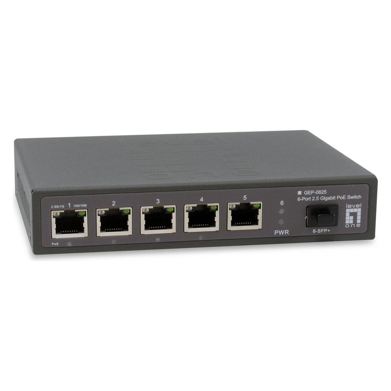 LevelOne Switch 6x GE GEP-0625 2.5GbE 57W 8xPoE+ sw (6 Ports) (GEP-0625)