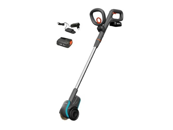 Gardena Nettoyeur de joints sur batterie EasyWeed 18V/P4A - Kit prêt à l’emploi: Élimine les mauvaises herbes\, Prise en main facile\, Brosse à joints métallique\, Carter de protection (14820-20)