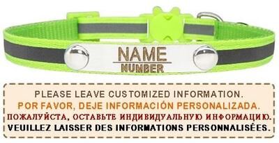 Uplift Essentials Reflective Personalized Breakaway Cat Collar green1