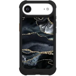 Nivocase Hülle für Apple iPhone Air Stossfeste Handyhülle NIVOmax Case Schwarz Glitzer Look Marmor Trends (Apple iPhone Air), Smartphone Hülle, Schwarz