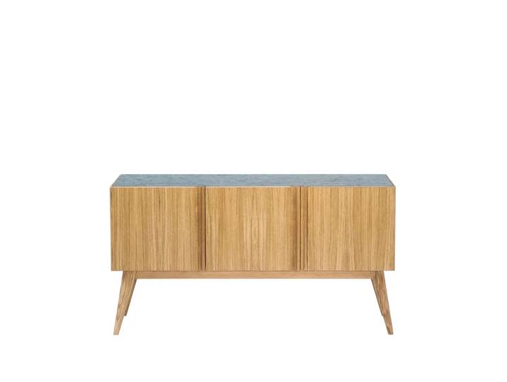 Fogia Boss Sideboard Lackierte Eiche-3 Türen-Steinplatte Eiche