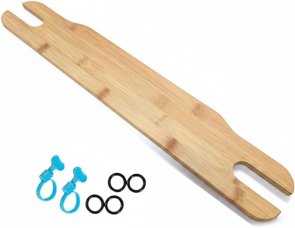 Houten kinderstoel voetsteun met verstelbare hoogte in houtkleur
