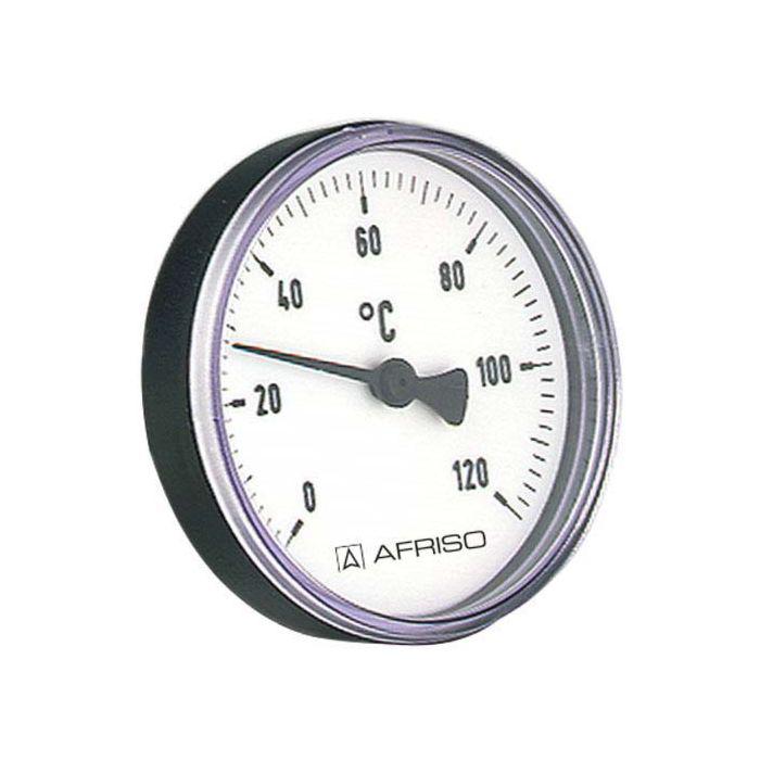 Afriso Bimetall Thermometer 0-120 Grad 63696 Gehäuse 100mm, 100mm Schaft, 1/2" Anschluss