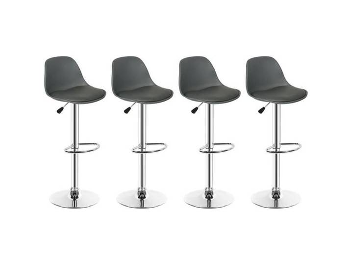 Tabourets de bar YYIXING - Lot de 4 - Gris - Hauteur réglable/Rotation à 360 degrés