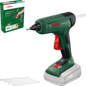Bosch Heißklebepistole AdvancedGlue 18 V, Akku, kabellos, Aufheizzeit 90 Sek., inkl. 4 Klebesticks mit Ø 11 mm