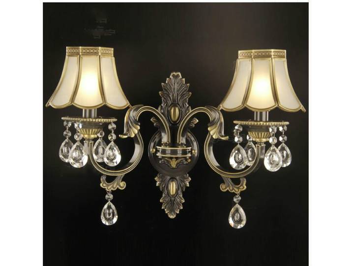 Nouvellement Bronze applique murale nordique verre applique salon Vintage applique appliques allée déco cuivre applique en laiton éclairage