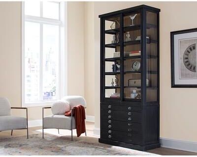 Furniture Classics Reclaimed Fir Charcoal Single Balmoral Display Cabinet