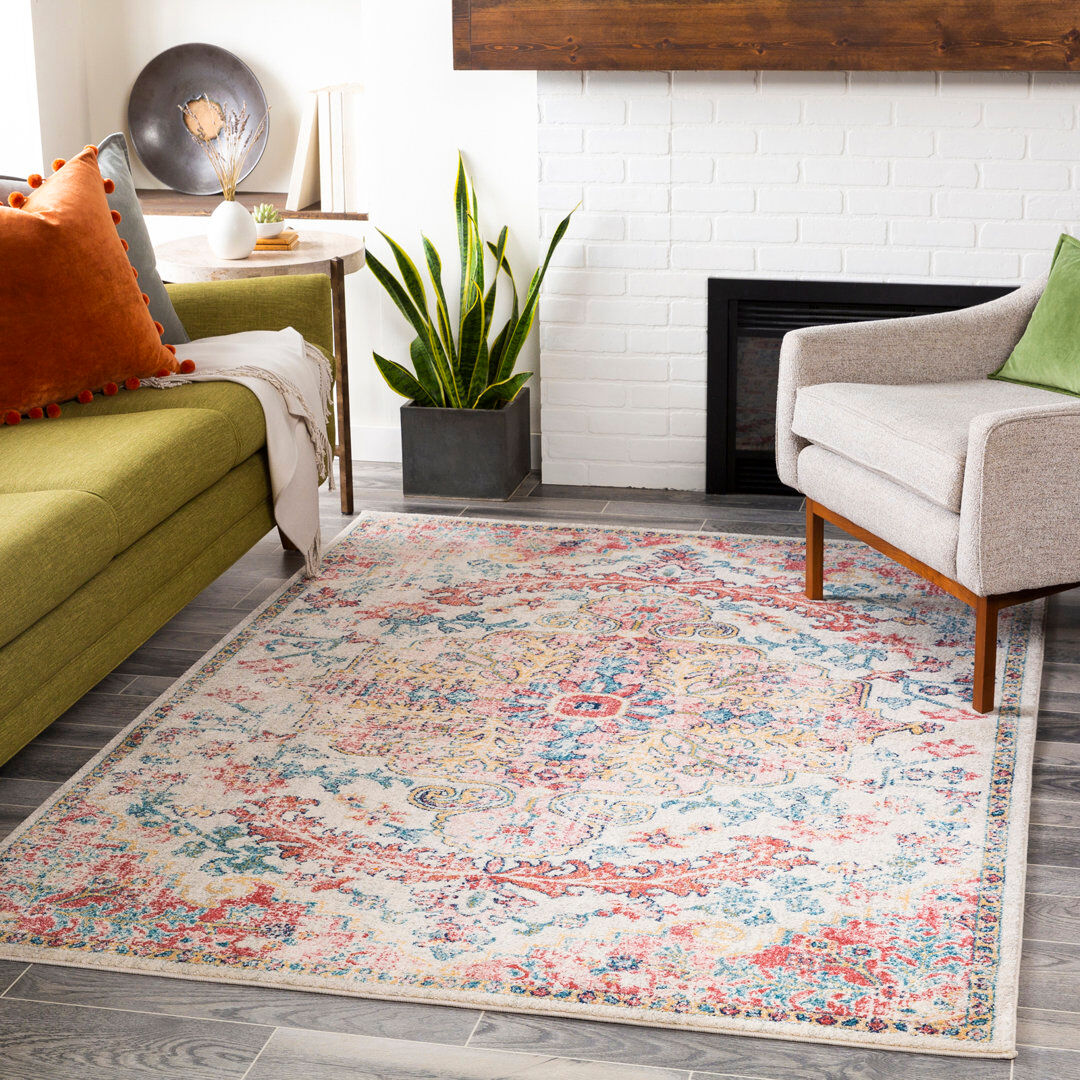 Latitude Vive Cayne Persian Machine Woven / Power Loomed Area Rug Yellow Rectangle 160 x 220cm