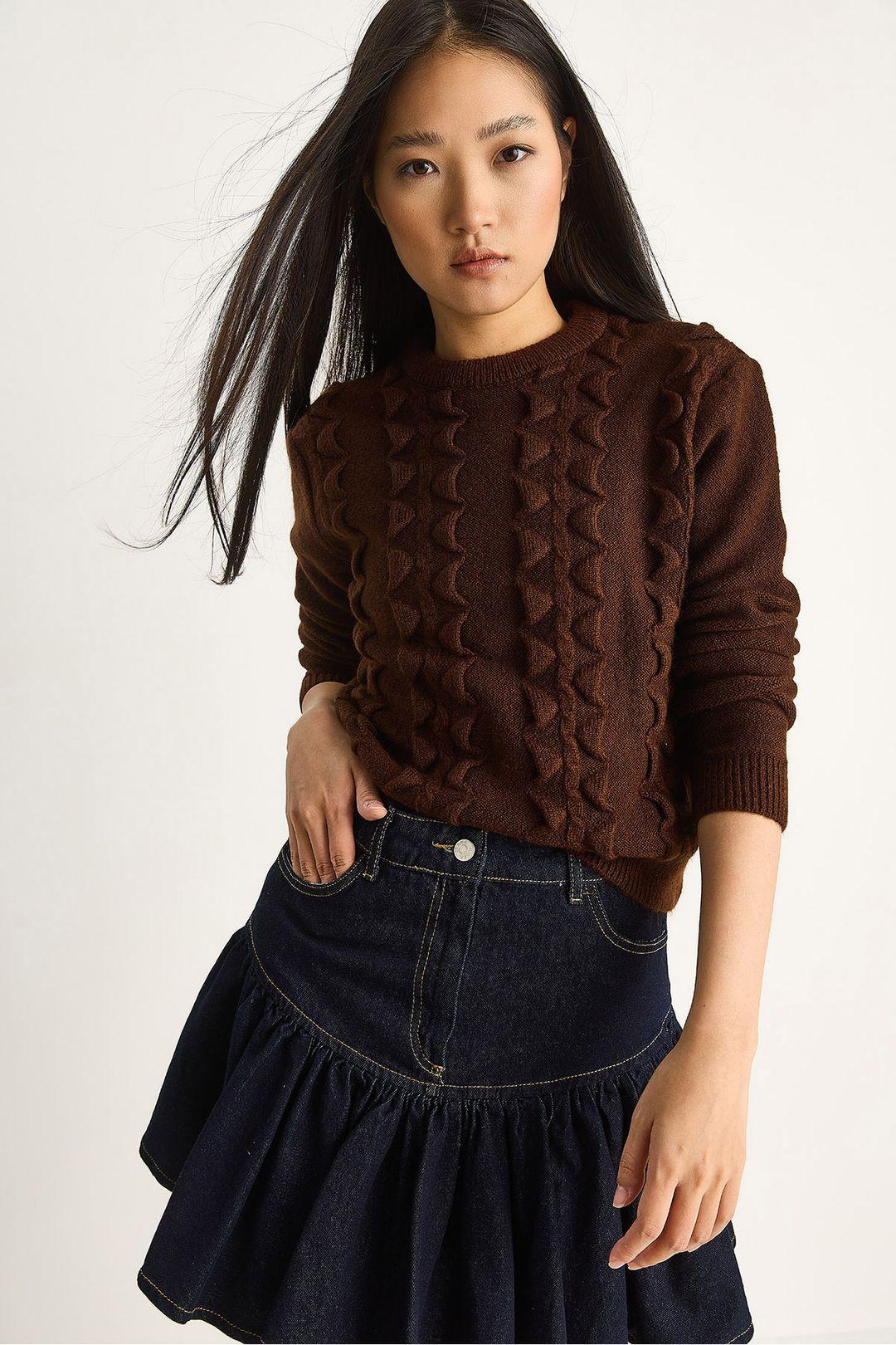 Textured Crew Neck Trui
