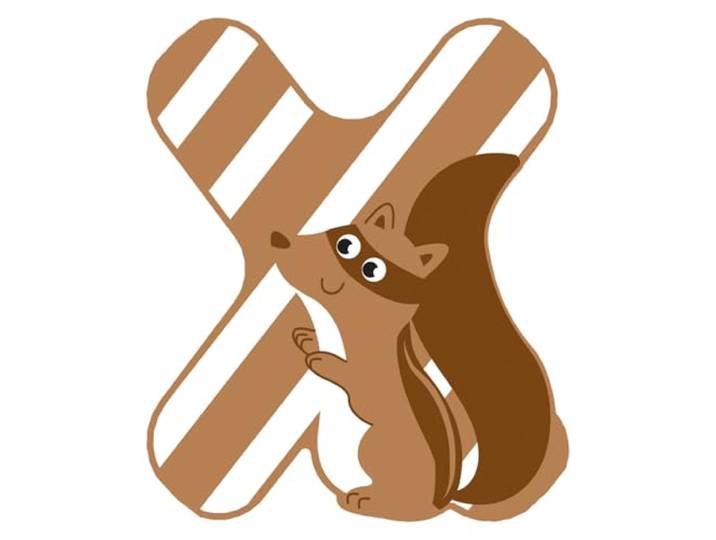 Small Foot - Houten Dieren Kinderletter - X