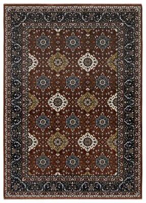 Style Haven Victoria Panel Medallions Red/ Navy Area Rug