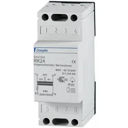 Doepke, Zubehör Gebäudesicherheit, RK 24 Klingeltransformator 2A/1.3A/0.6A 8V/12V/24V 09980654