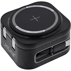 InLine 3in1 Wireless Charger (15 W), Wireless Charger, Schwarz