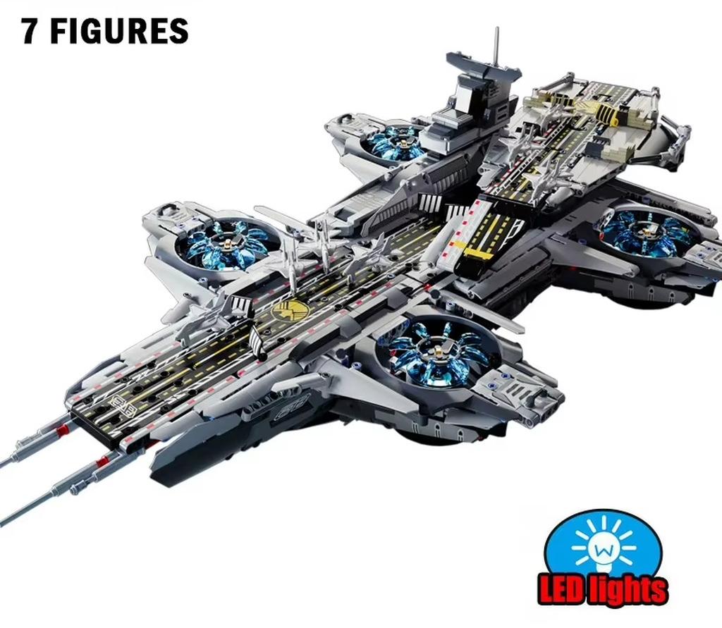 Klemmbausteine - Helicarrier-Flugzeugträger - 3385 Teile - Ohne Motor - ABS-Kunststoff - Ab 14 Jahren