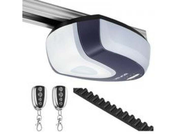 VEVOR Garagentorantrieb 600 N Garagentoröffner Ultraleiser Riemenantrieb, für Private Garagen, 4-tlg. Schienensystem, 2 Handsender & LED-Beleuchtung, Ein-Tasten-Bedienung im Fahrzeug, Schwarz & Weiß