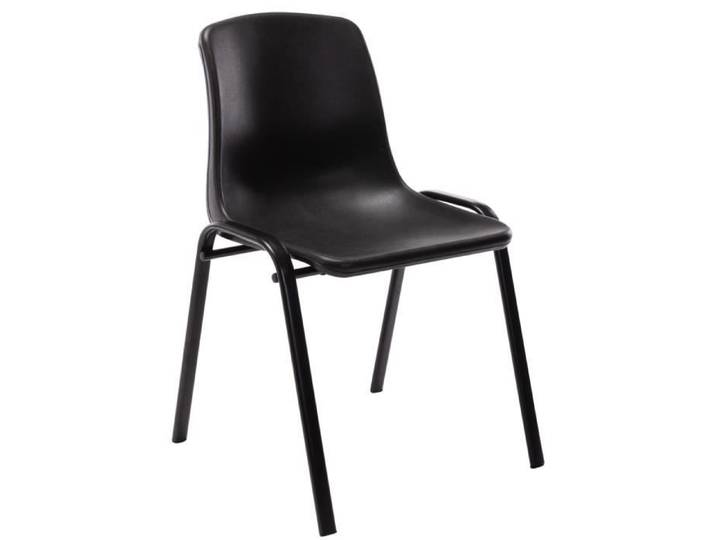 -CLP-Chaise empilable Nowra avec assise en plastique et piètement en métal noir mat-Array