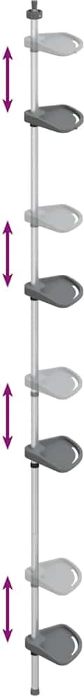 vidaXL Étagère d’angle de douche télescopique à 4 niveaux Argenté