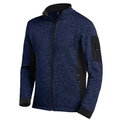 Strick Fleecejacke "CHRISTOPH" - M - marine/schwarz