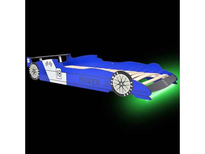 Bon plan  Lit enfant voiture - JILI HOT - Sommier inclus - avec LED 90 x 200cm Bleu Thome6329524