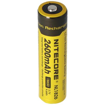 NiteCore 18650 Li-Ion Akku für LED Taschenlampen NL186 mit 2600mAh, CR18650 18,6x70mm