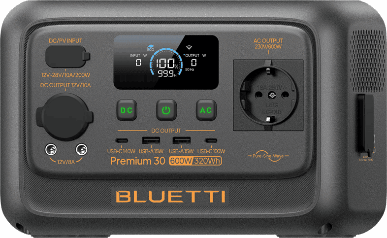 Estación de energía - Bluetti Premium 30 V2, 600 W, Gris