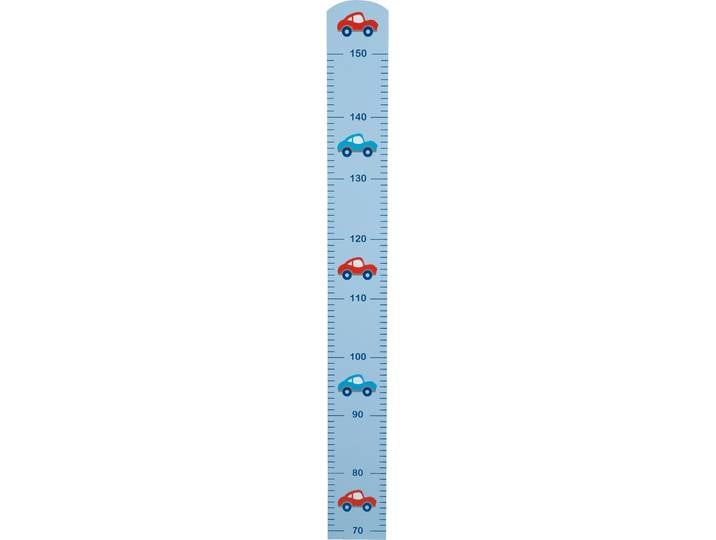 Messlatte ROBA Rennfahrer , blau, B:10cm H:90cm T:1cm, MDF, Messlatten, Messlatte, mit Auto Motiv, Skala bis 150 cm