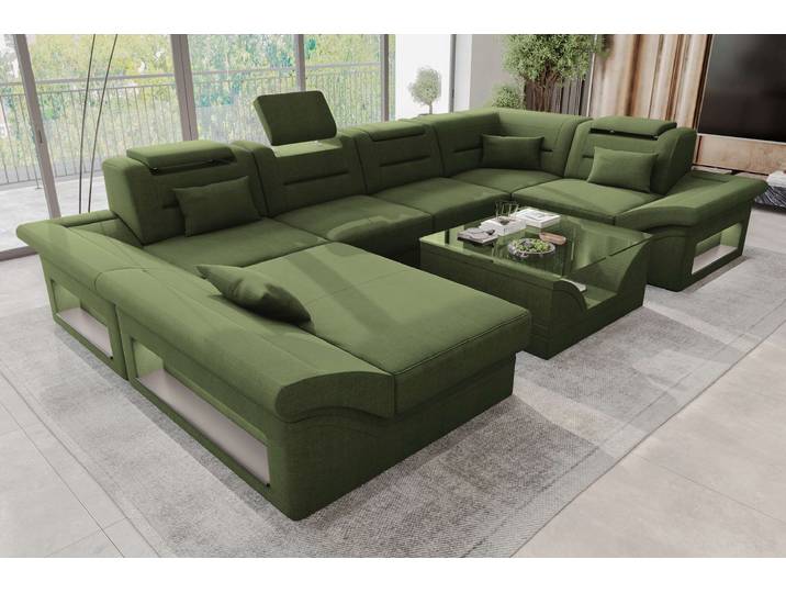 Wohnlandschaft Enzo U Form Stoffsofa