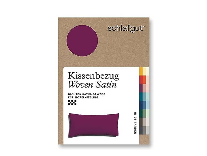 schlafgut Woven Satin Kissenbezug 40x80cm Blue Light, Hotelqualität seidig