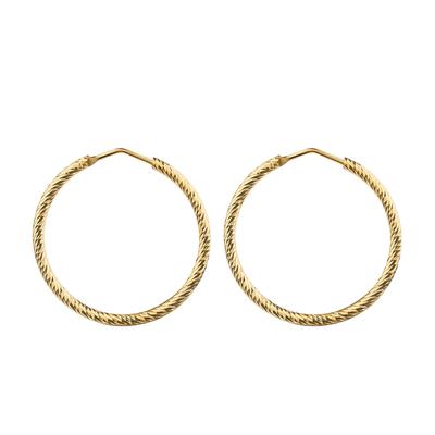 Paar Creolen FIRETTI "Schmuck Geschenk Silber 925 Ohrschmuck Ohrringe gedrehte Optik" Gr. 35, gold (gelbgoldfarben), Ohrringe, Damen, 35, Silber 925 (Sterlingsilber)