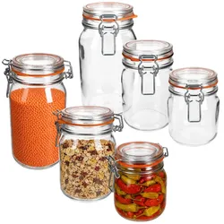 6er Set Odin Einmachglas 1,5L 1L 0,75L Bügelverschluss Vorratsglas luftdicht