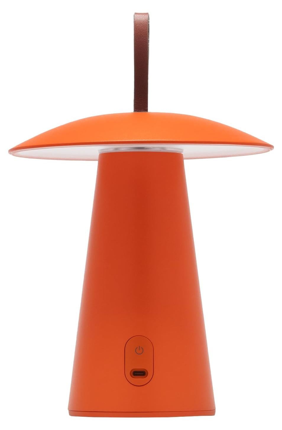 Dripio LED-tafellamp in paddenstoelvorm, dimbaar en oplaadbaar, oranje