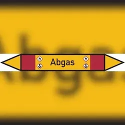 Rohrleitungskennzeichen Abgas - 100x15 mm Folie selbstklebend
