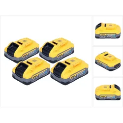 DeWalt, Werkzeugakku + Ladegerät, Akku Set DCBP 518 H4 4x Powerstack Akku 18 V 5,0 Ah / 5000 mAh XR Li-Ion - mit (18 V)
