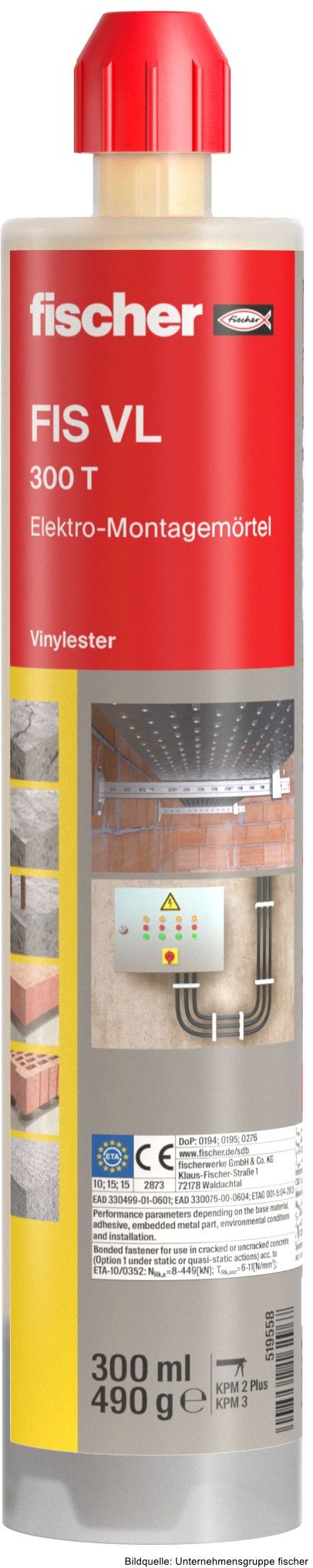 fischerwerke fischer Elektro-Montagemörtel FIS VL 300 T,  ml